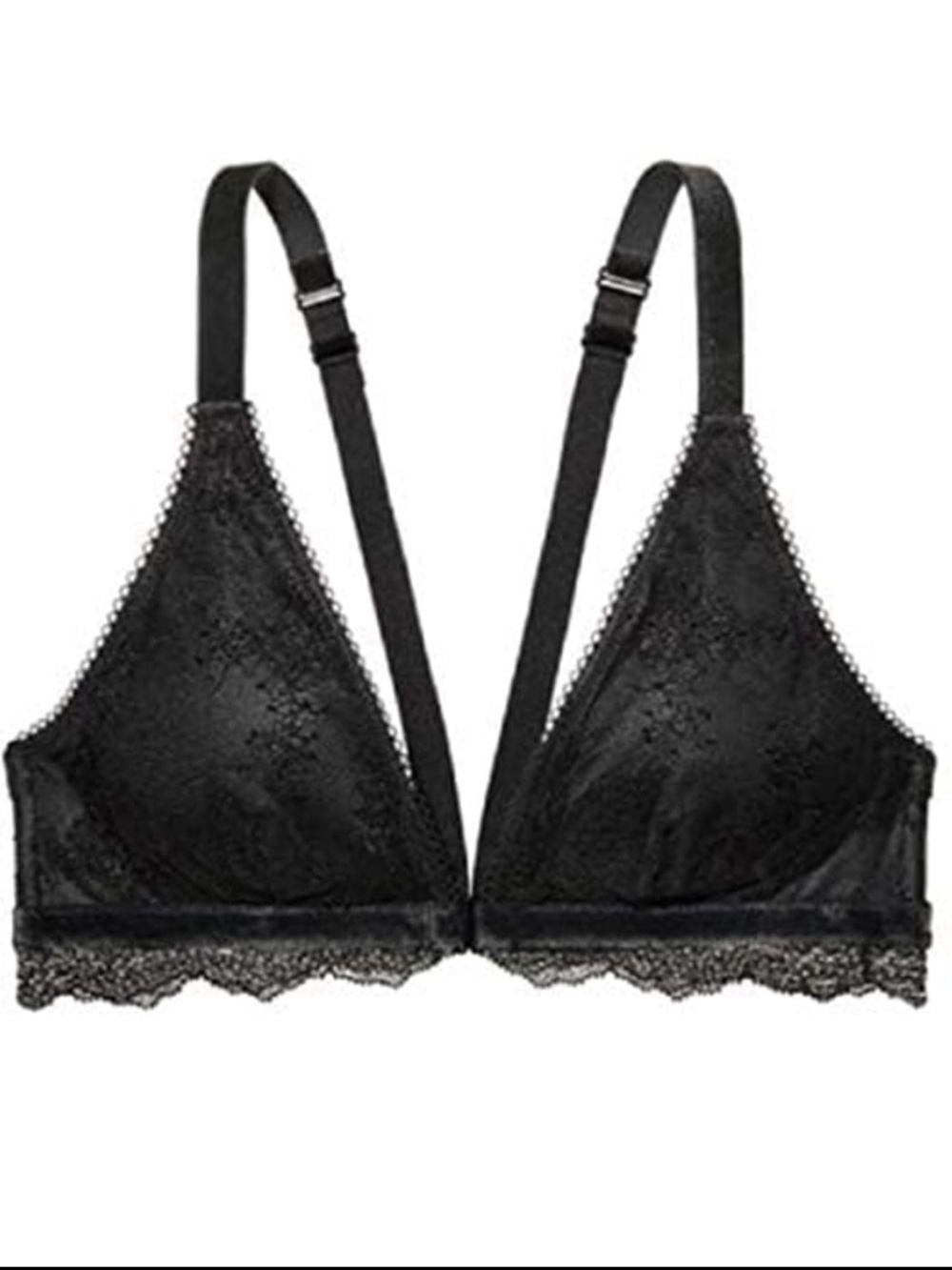 Victoria’s Secret black lace wireless bralette, size Large